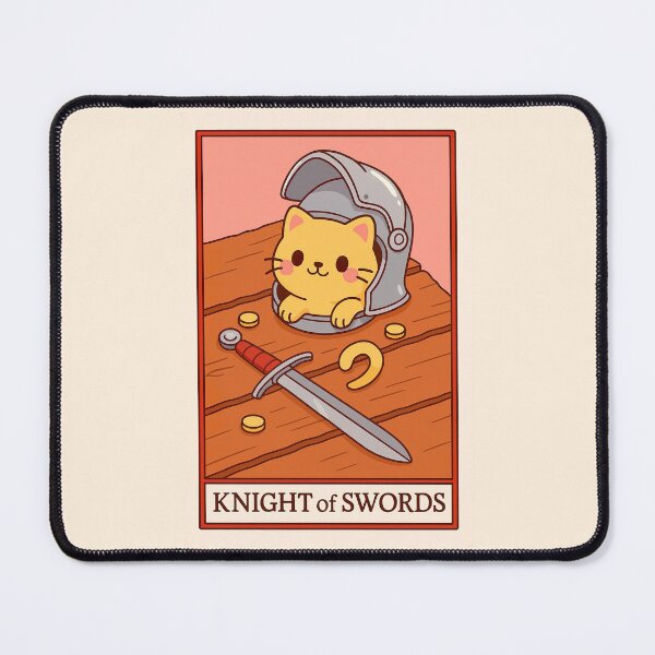 Item preview, Knight of Swords Tarot Cute Cat designed and sold by Biddakate.
