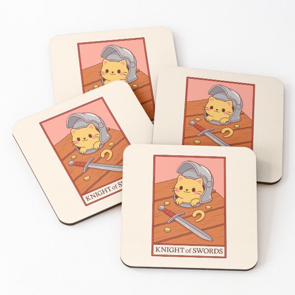Item preview, Knight of Swords Tarot Cute Cat designed and sold by Biddakate.