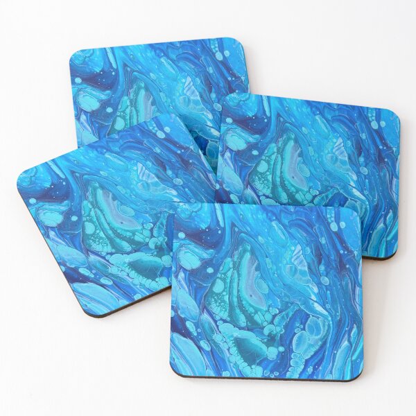 Item preview, Blue green water vibes flow art. designed and sold by Zinnigarcreates.