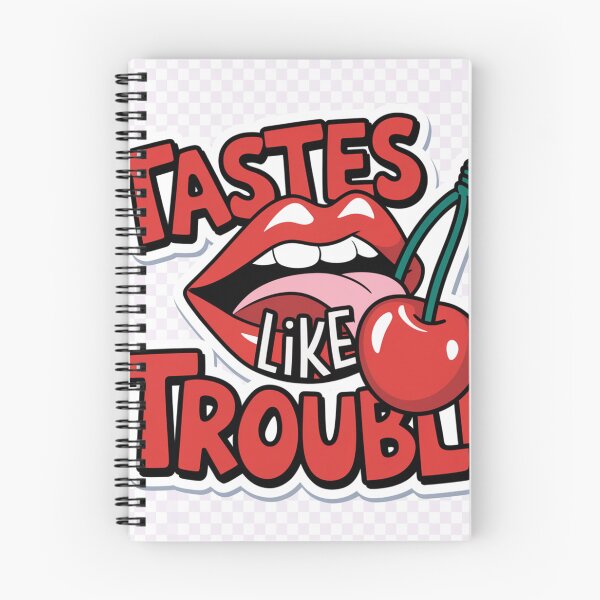 Item preview, ? Tastes Like Trouble - Cheeky Cherry Lips Sticker | designed and sold by Arthoughts.