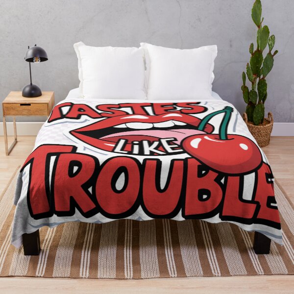 Item preview, ? Tastes Like Trouble - Cheeky Cherry Lips Sticker | designed and sold by Arthoughts.