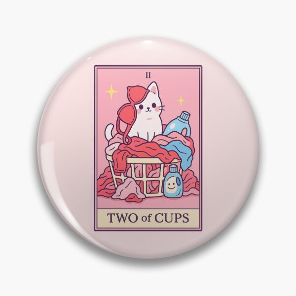 Item preview, Two of Cups Tarot Laundry Cute Cat designed and sold by Biddakate.