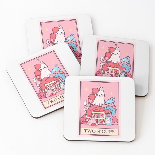 Item preview, Two of Cups Tarot Laundry Cute Cat designed and sold by Biddakate.