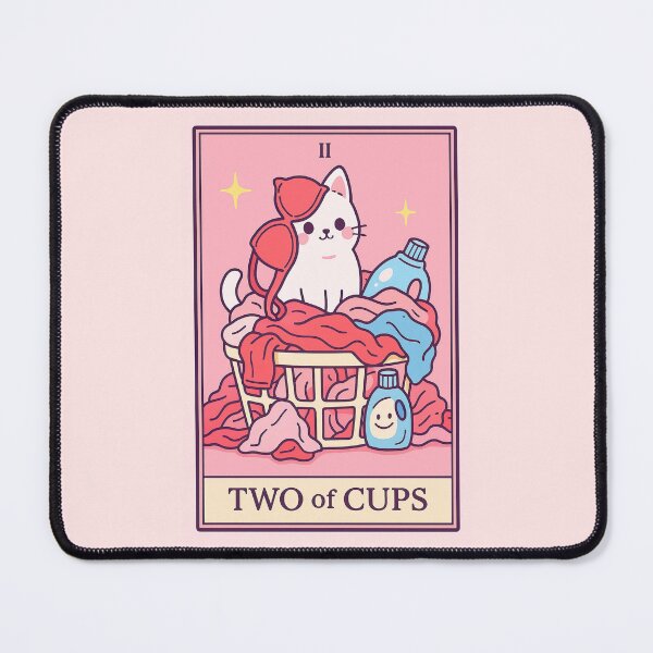 Item preview, Two of Cups Tarot Laundry Cute Cat designed and sold by Biddakate.