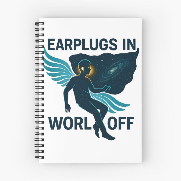 Item preview, Earplugs In World Off – Cosmic Festival Escape Illustration designed and sold by VoidBloom Studio.