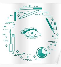 Eye makeup. Decorative cosmetics. Poster