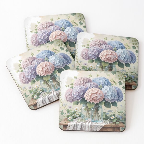 Item preview, Vintage Hydrangea Bloom on Lace Table designed and sold by Mos Thainique.