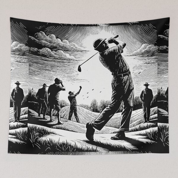 Item preview, Golfer Completing Swing on Cloudy Course designed and sold by ART ATTACK ZONE.