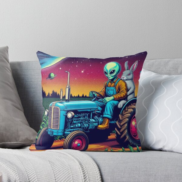 Item preview, alien driving a tractor and his friend the rabbit designed and sold by Dogandesighn.