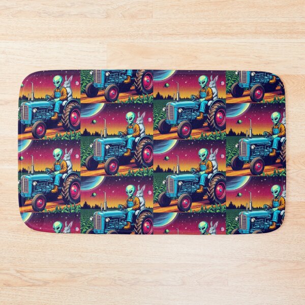 Item preview, alien driving a tractor and his friend the rabbit designed and sold by Dogandesighn.