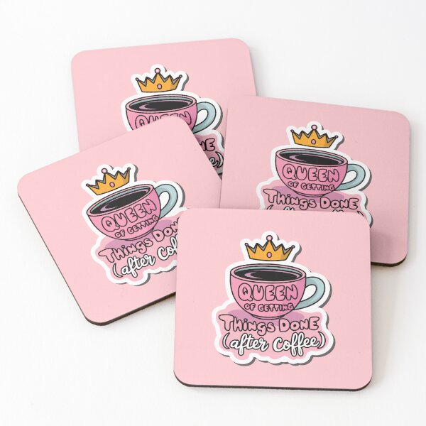 Item preview, ☕ Queen of Getting Things Done (After Coffee) - Cute Coffee Lover Sticker ☕ designed and sold by Arthoughts.