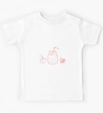 Jar with smoothies and ingredients for smoothie. Kids Tee
