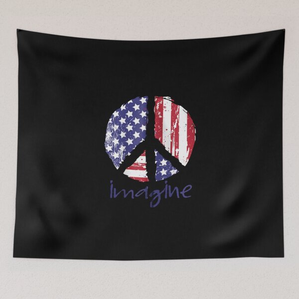Item preview, Imagine Peace American Flag USA PEace Sign 4th of July designed and sold by Juan Pedro Matta.