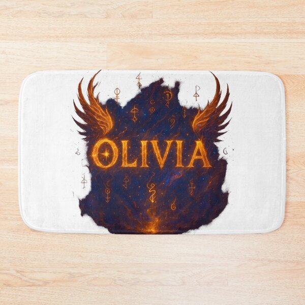 Item preview, Olivia – Flameborn Seraph of Cosmic Runes | Celestial Magic Name Art designed and sold by VoidBloom Studio.