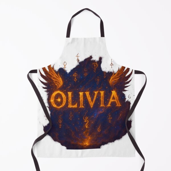 Item preview, Olivia – Flameborn Seraph of Cosmic Runes | Celestial Magic Name Art designed and sold by VoidBloom Studio.