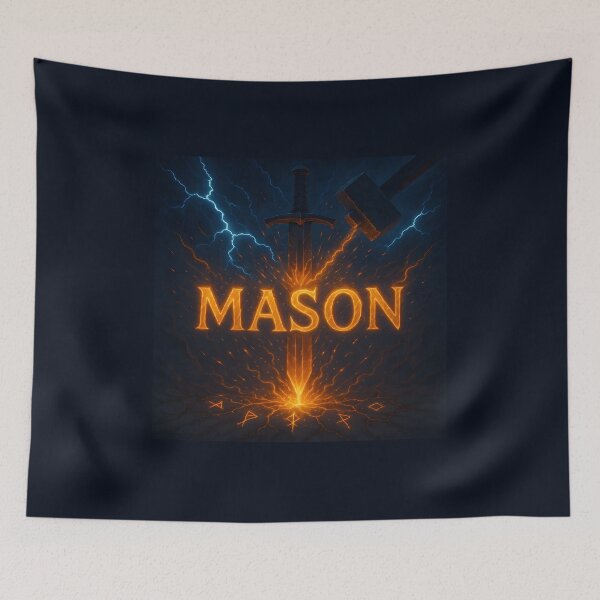 Item preview, Mason – Bladeborn Rune Forgemaster | Legendary Fantasy Sword Name Art designed and sold by VoidBloom Studio.