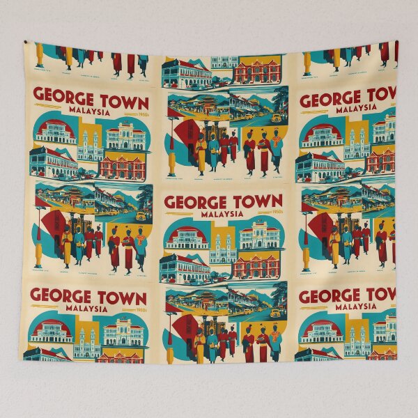 Item preview, George Town Malaysia Vintage Travel Tourism 2 designed and sold by TravelersGems.