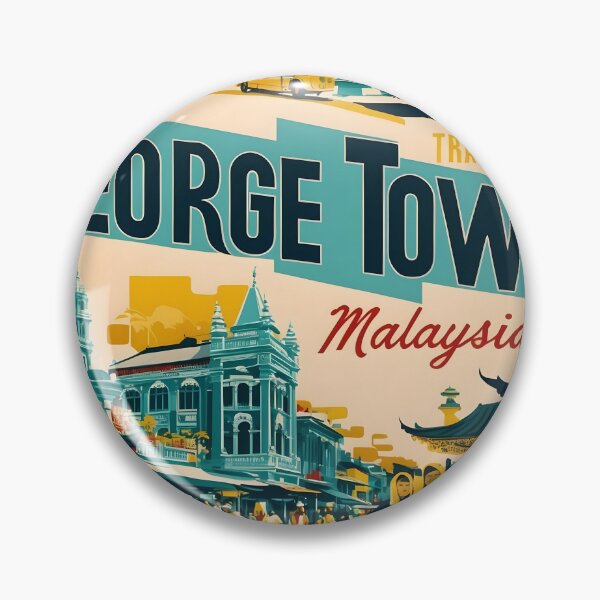 Item preview, George Town Malaysia Vintage Travel Tourism 2 designed and sold by TravelersGems.