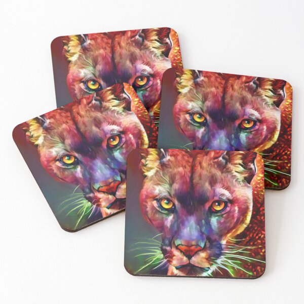 Item preview, Radiant Cougar – Psychedelic Mountain Lion in Vivid Colors designed and sold by LezzArts.