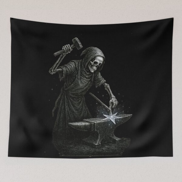 Item preview, Scary Gothic Skeleton Blacksmith Dark Art  designed and sold by Shoot-The-Moon.