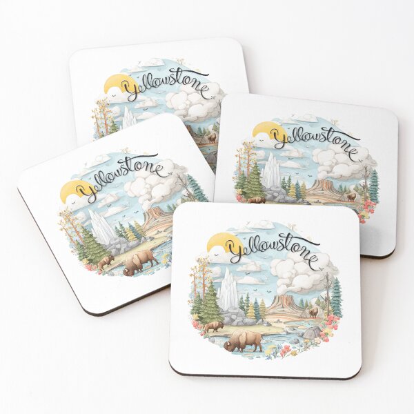 Item preview, Yellowstone National Park Illustration designed and sold by Blurbean.