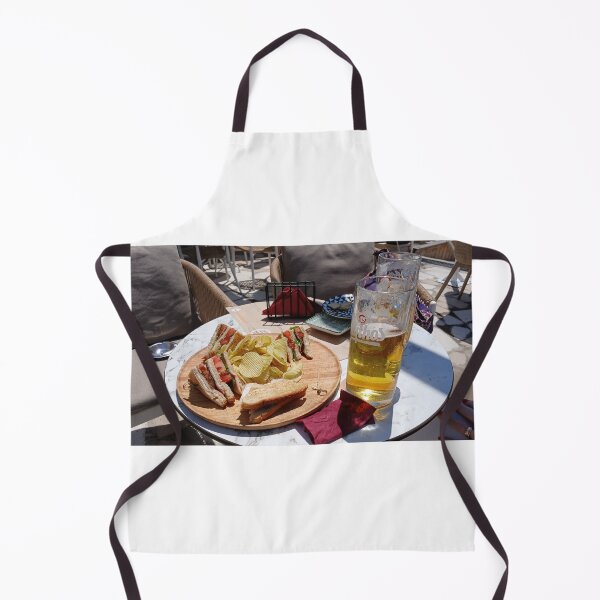 Item preview, A club sandwich and a glass of Mythos beer. designed and sold by ronsaunders47.