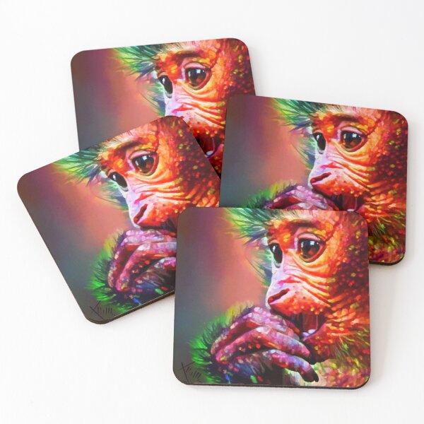 Item preview, Contemplative Chimpansee – Vibrant Primate Portrait designed and sold by LezzArts.