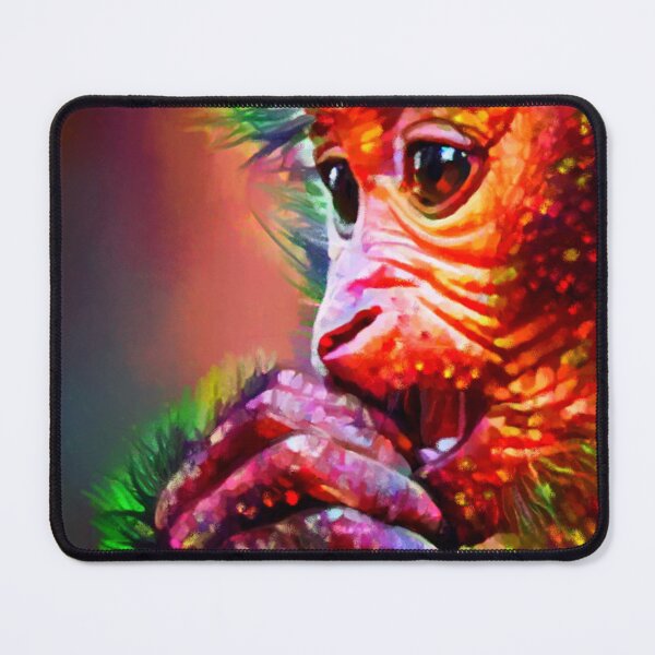 Item preview, Contemplative Chimpansee – Vibrant Primate Portrait designed and sold by LezzArts.