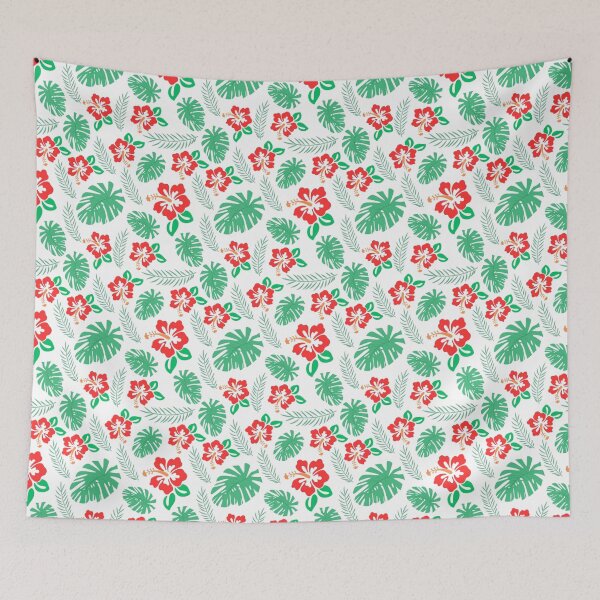 Item preview, Tropical Hibiscus and Palm Leaves Pattern designed and sold by adlkh.