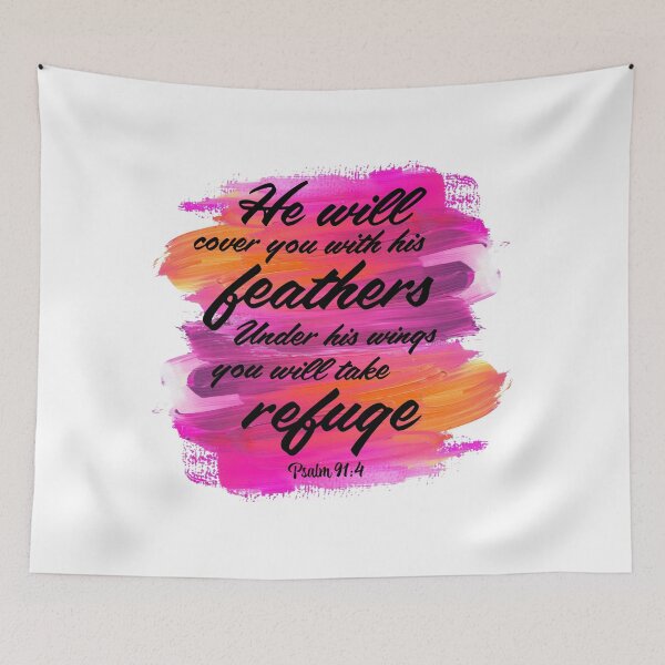 Item preview, Covered in His Feathers – Psalm 91:4 | Bible Verse | Inspirational designed and sold by JirehKollezion.