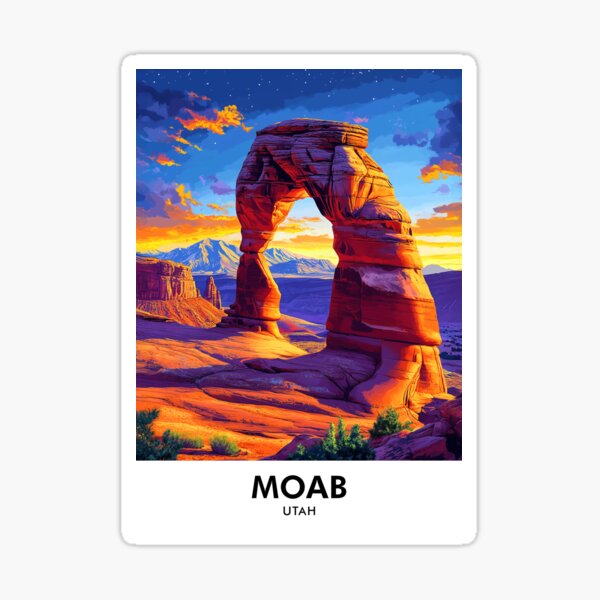 Item preview, Moab Utah Retro Travel Print designed and sold by HomeLivingCo.
