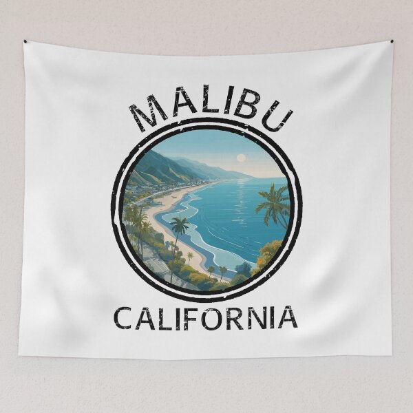 Item preview, Malibu - California (with Black Lettering) designed and sold by VelvetRoom.