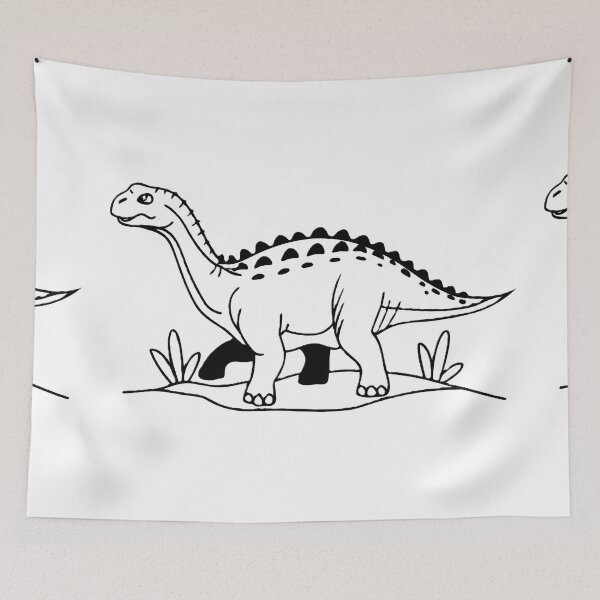 Item preview, Spiky-Backed Dinosaur in Simple Landscape designed and sold by ART ATTACK ZONE.