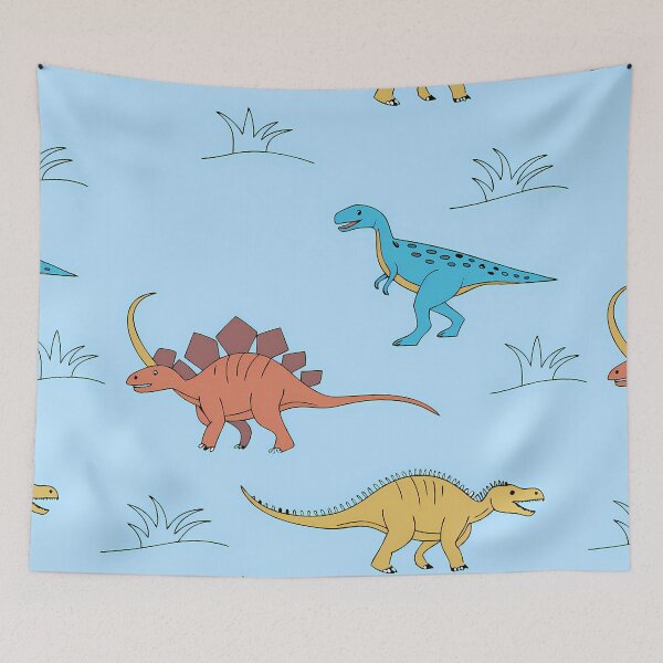 Item preview, Various Cartoon Dinosaurs in Blue Landscape designed and sold by ART ATTACK ZONE.