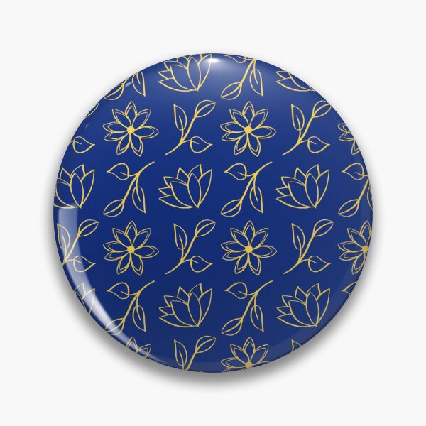 Item preview, Navy Gold Floral Print designed and sold by Laura Redden.