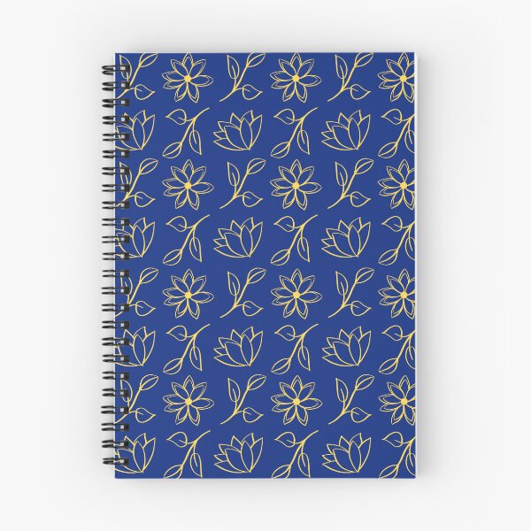 Aperçu de l'œuvre Imprimé floral bleu marine doré créée et vendue par Laura Redden.