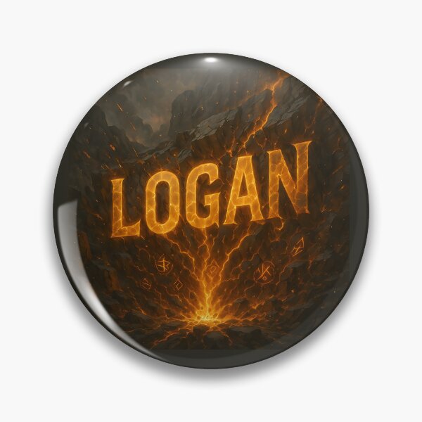Item preview, Logan – Eruption of the Earth Core | Fiery Name Art in Cracked Stone designed and sold by VoidBloom Studio.
