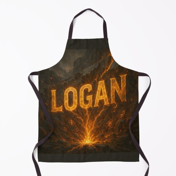 Item preview, Logan – Eruption of the Earth Core | Fiery Name Art in Cracked Stone designed and sold by VoidBloom Studio.