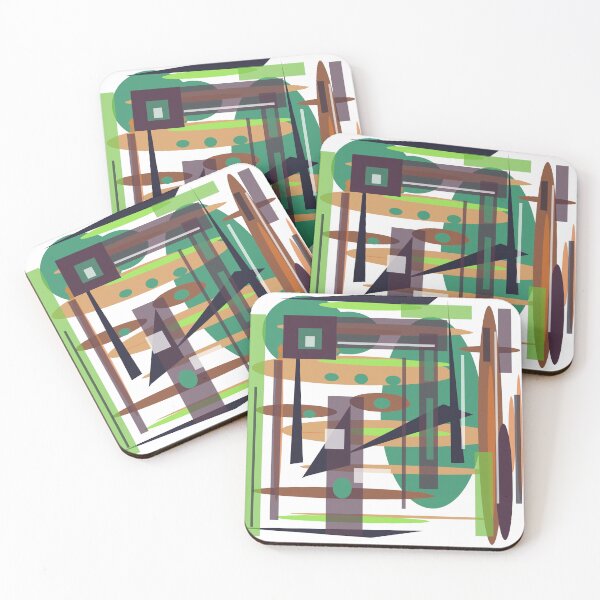 Item preview, Green, Turquoise, and Brown Geometric Abstract designed and sold by Jessielee72.