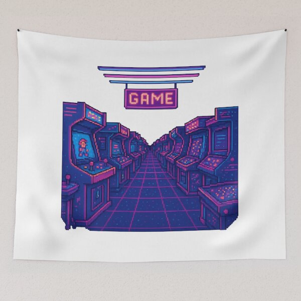 Item preview, Retro Arcade Dream – Infinite Corridor in Pixel Art designed and sold by pacobull90.