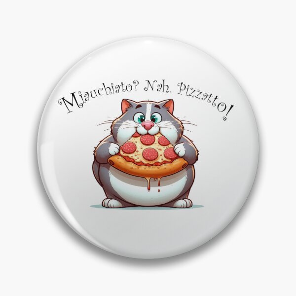 Item preview, Fat Cat Devouring Pepperoni Pizza – Funny Lazy Pizza Lover Illustration designed and sold by Pasja W Każdym Szkicu!.