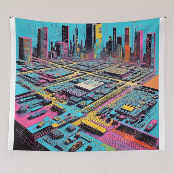 Item preview, Neon Grid Metropolis designed and sold by Esterlane.