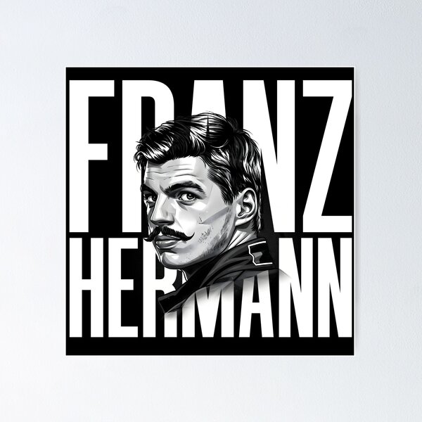 Item preview, Franz Hermann Portrait - Vintage F1 Driver Black & White Art Print designed and sold by Studio F1Grid.