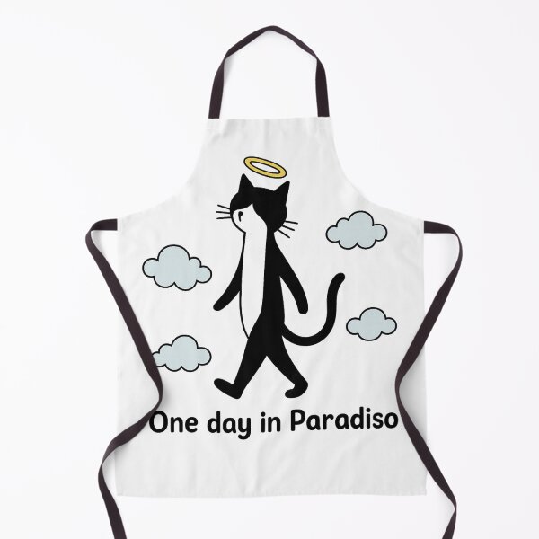 Item preview, One Day in Paradiso – Funny Angel Cat Walking in Heaven Design designed and sold by PetSoulPrints.