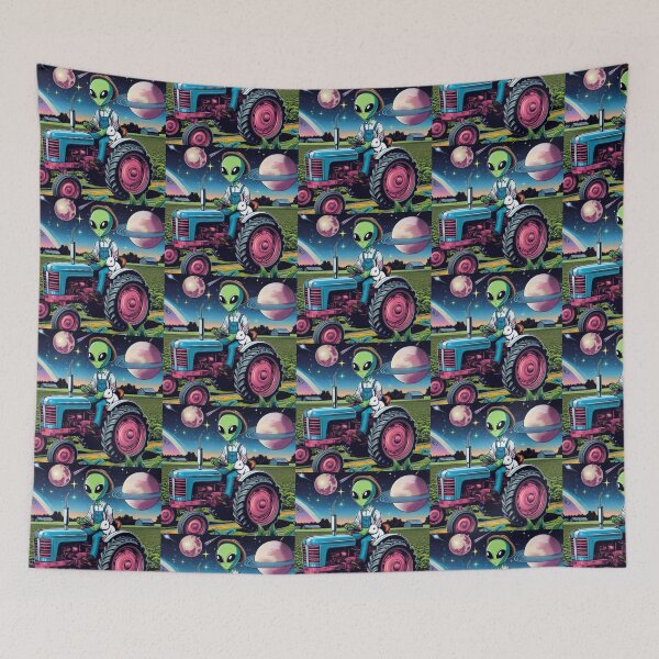 Item preview, alien farmer and cute bunny designed and sold by Dogandesighn.