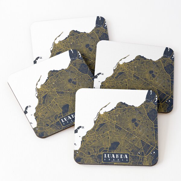 Item preview, Luanda City Map of Angola - Gold Art Deco designed and sold by deMAP.