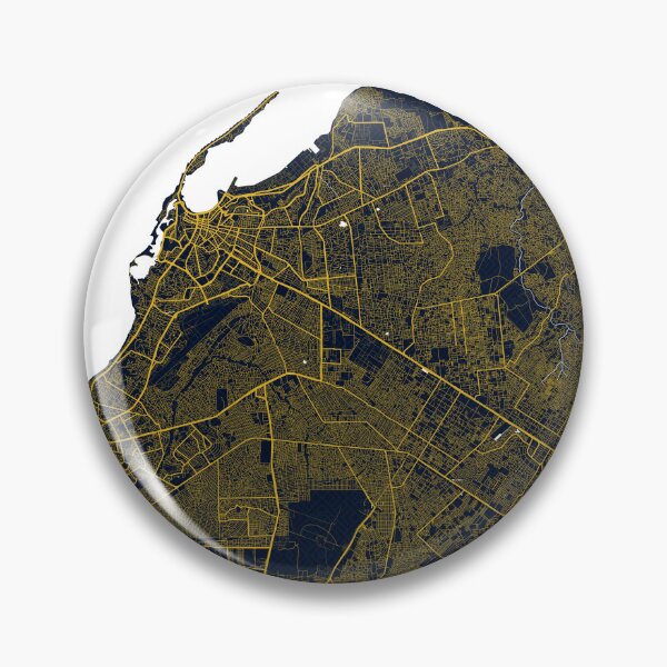 Item preview, Luanda City Map of Angola - Gold Art Deco designed and sold by deMAP.