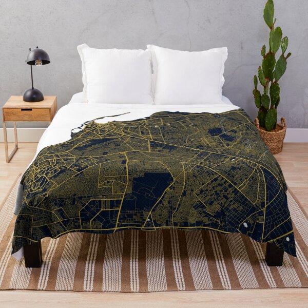 Item preview, Luanda City Map of Angola - Gold Art Deco designed and sold by deMAP.