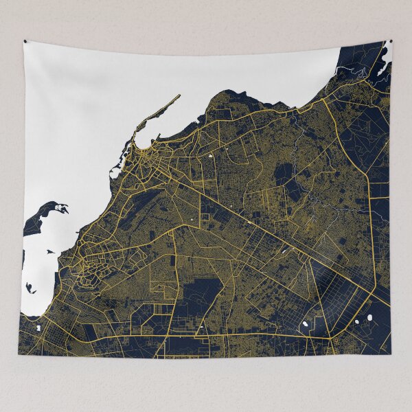 Item preview, Luanda City Map of Angola - Gold Art Deco designed and sold by deMAP.