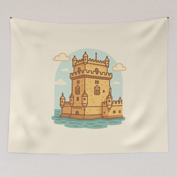 Item preview, Belém Tower – Cute Vintage Lisbon Illustration designed and sold by Myriam Iart.